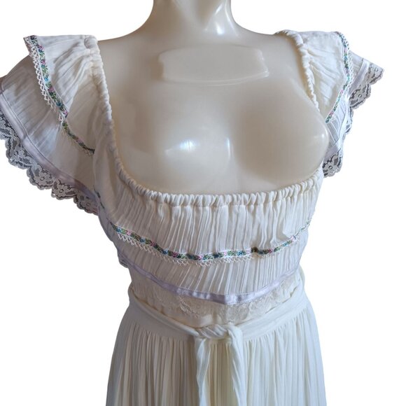 Vintage Dress 9 Gunne Sax Jessica San Francisco Boho Maxi Mexican Spanish Ren - Picture 5 of 11